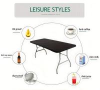 Mantel Rectangular Lavable Para Fiestas Al Aire Libre Y Camping Tamaño 4ft/6ft Elástico Y Ajustable Para El Hogar - details 12