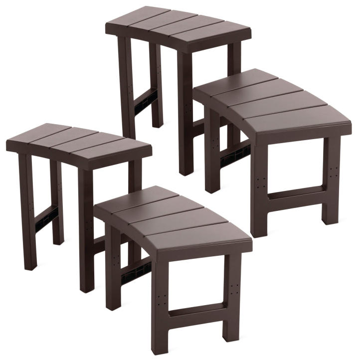 INTEX - Pack 2 bancos medianos y 2 grandes para spa circular 4 personas, diseño modular, alturas 42 cm y 60 cm, polipropileno con protección UV, resistentes y fáciles de montar