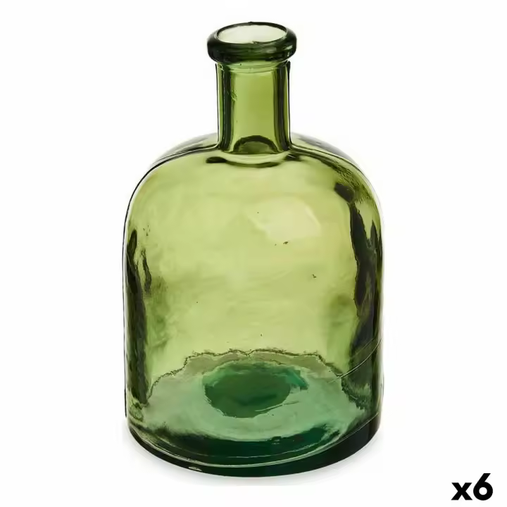 Botella 2385-G Verde Ancho 2,25 L 15 x 23,5 x 15 cm Decoración (6 Unidades) - 1