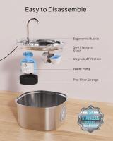 Fuente de Agua para Gatos, Fuente de Agua para Mascotas para Gatos/Perros en Interiores, Fuentes de Agua para Gatos de Acero Inoxidable with Ventana de Nivel de Agua (3,2 L/108 onzas) - details 1