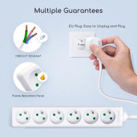 Aigostar Regleta alargador de 6 enchufes 16A 2P + E con cable de 1.5/3/5 metros e. Color Blanco - details 4