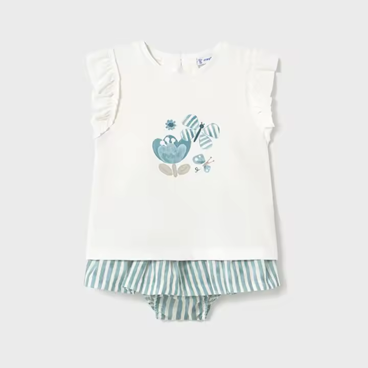 Conjunto falda estampada Niña Mayoral M1984-79 mayoral Ropa Bebé Niña Conjuntos Braguita y Faldita NIÑA NIÑOS Ropa de Verano Primavera-Verano 2025 - 1