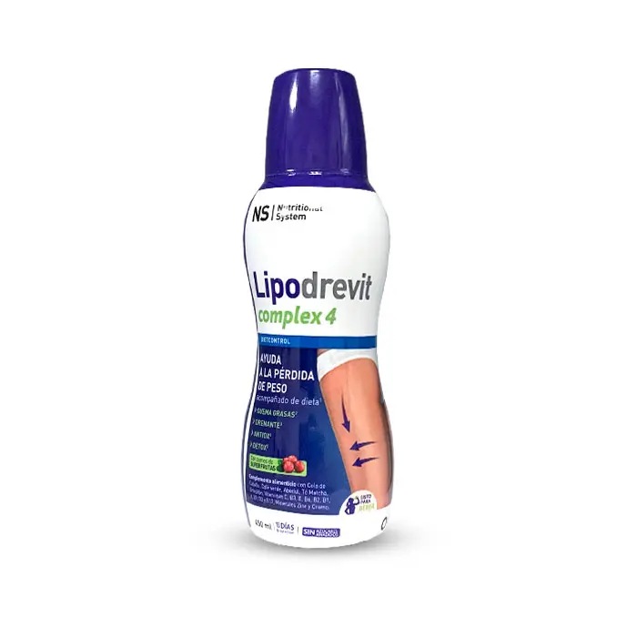 NS Lipodrevit Complex 4 - Ayuda a la pérdida de peso con fórmula quemagrasas, drenante y desintoxicante - 450 ml - 1