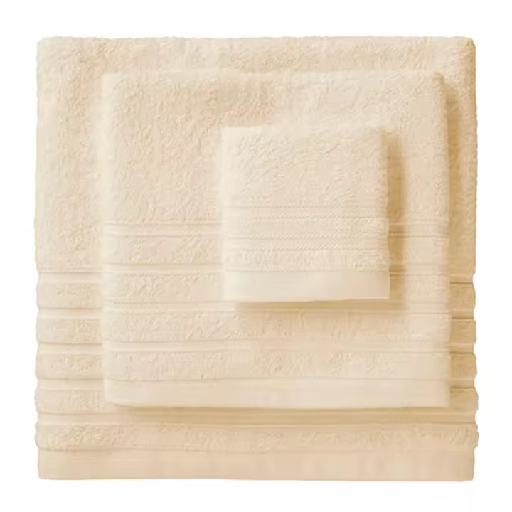 Lanovenanube - Toalla baño DIAMANTE - 100% algodón rizo americano - Color Crema - 1