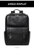 Mochila Para Hombre De Cuero Genuino Grande Capacidad Con Bolsillo Para Portátil De 15.6 Pulgadas Diseño Moda Múltiples Bolsillos Bolsa Escolar - details 14