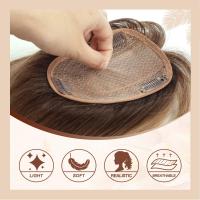 Peluca De Extensiones De Cabello Humano Remy Ombre Marrón Rubia Con Franja Base De Seda Piezas De Clip Para Mujeres Peluca De Topper De Cabello - details 2