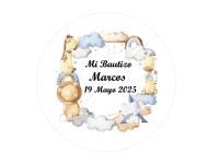 Etiquetas personalizadas para Bautizo pegatinas adhesivas personalizadas para detalles de invitados de Bautizo redondas Lote de 40 unidades niña niño - details 2