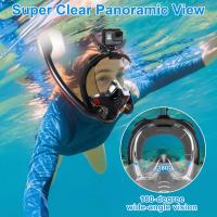 Mascara de buceo integral para adultos L-XL – Máscara de snorkel 180° con doble tubo respiratorio, sistema anti-vaho y anti-fugas, protección CO₂, respiración natural nariz y boca, máscara de buceo completa unisex para playa y viaje - details 3