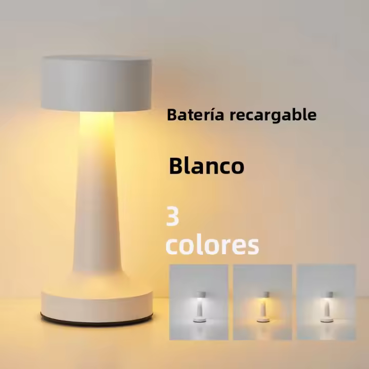 Lámpara De Mesa Recargable USB De Metal Con Puntos Táctiles LED Para Decoración De Habitación Barra De Restaurantes Luz De Ambiente Nocturna - 1