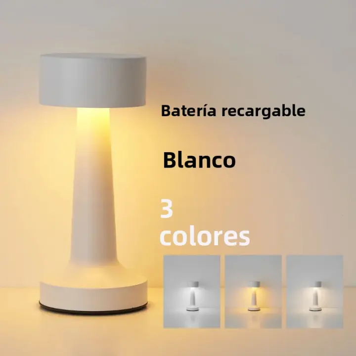 Lámpara De Mesa Recargable USB De Metal Con Puntos Táctiles LED Para Decoración De Habitación Barra De Restaurantes Luz De Ambiente Nocturna - 1