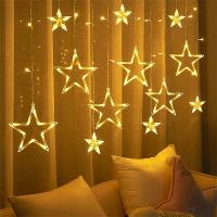 Curtain De Luces LED En Forma De Pentagrama Control Remoto Para Decoración Interior De Bodas Cumpleaños Y Navidad Luz De Ambiente Impermeable - details 9