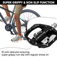 Pedales De Bicicleta BUCKLOS MTB Doble Función Plataforma Plana Y Fijación SPD Antideslizante Para Mountain Bike Con Cleat - details 7