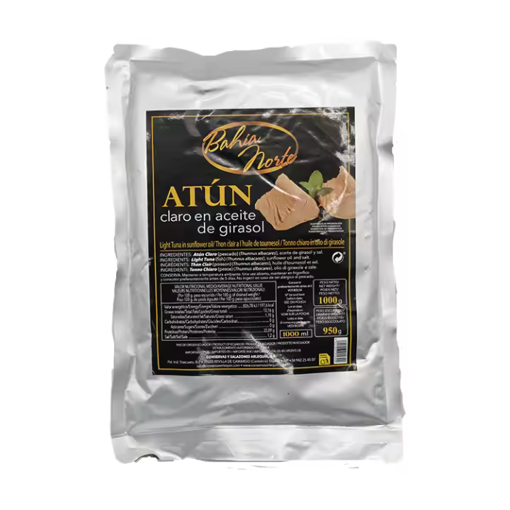 Atún en aceite de girasol bolsa 1000gr Bahia Norte by Arlequin - 1