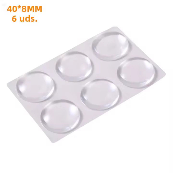 6PCS Protector De Pared Para Manija De Puerta Transparente Redondo De Goma Suave Adhesivo Autoadhesivo Para Protección De Pared - 1