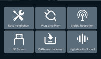 Receptor DAB+ Con Antena Y Adaptador USB Para Estéreo De Coche JMCQ Receptor GPS Para Coche Con Mejora De Señal - details 1