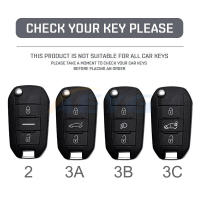 Carcasa De Llave De Coche En Fibra De Carbono ABS Para Peugeot 208 308 T9 508 2008 Citroen C4 Opel Corsa Crossland X Auto - details 0