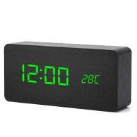Reloj De Alarma Digital De Madera Con Pantalla LED Y Temperatura Reloj De Escritorio Moderno Para Oficina Y Habitación - details 13