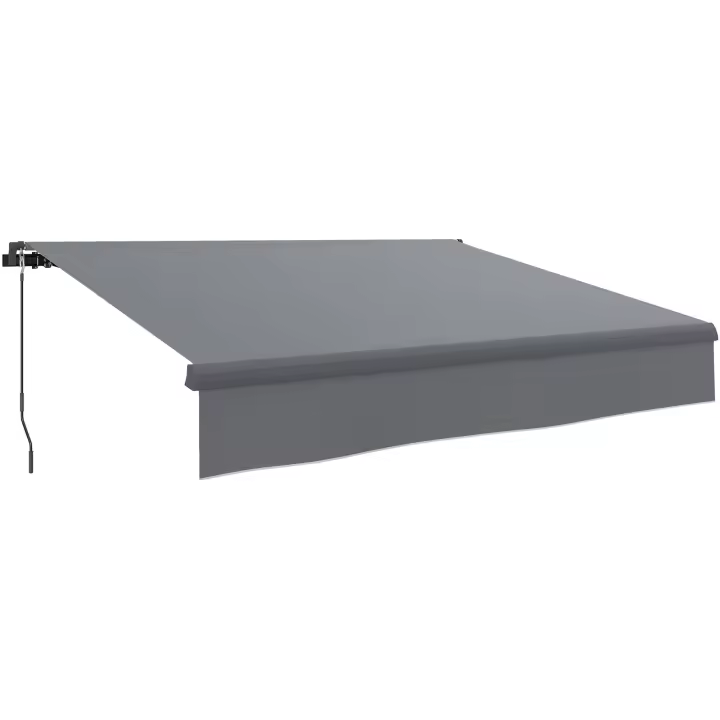 Outsunny Toldo Manual Retráctil 3x2 m Toldo Exterior Terraza Enrollable Ajustable con Manivela Protección UV50+ Estructura de Aluminio y Metal para Balcón Jardín Gris - 1