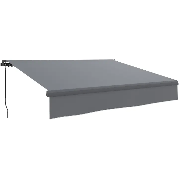 Outsunny Toldo Manual Retráctil 3x2 m Toldo Exterior Terraza Enrollable Ajustable con Manivela Protección UV50+ Estructura de Aluminio y Metal para Balcón Jardín Gris - 1