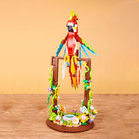 Bloques De Construcción Creativos Animales Papagayo Rojo Y Negro Macaw Modelo De Pájaros Juguete Artesanal Para Niños Regalos De Fiestas Set De 636 Piezas - details 8