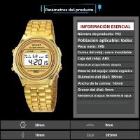 Reloj Digital Elegante Para Mujer En Oro Y Plata De Acero Inoxidable Reloj De Pulsera Electrónico Para Negocios Y Hombres - details 39