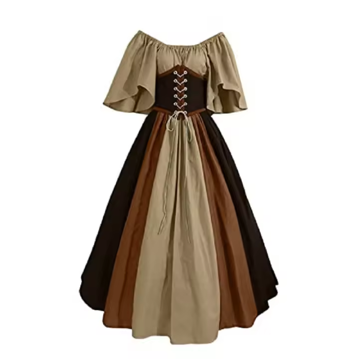 Medieval Clothing Women's Short Sleeve Gothic Dresses Retro Party Dresses Prom Dress - 1