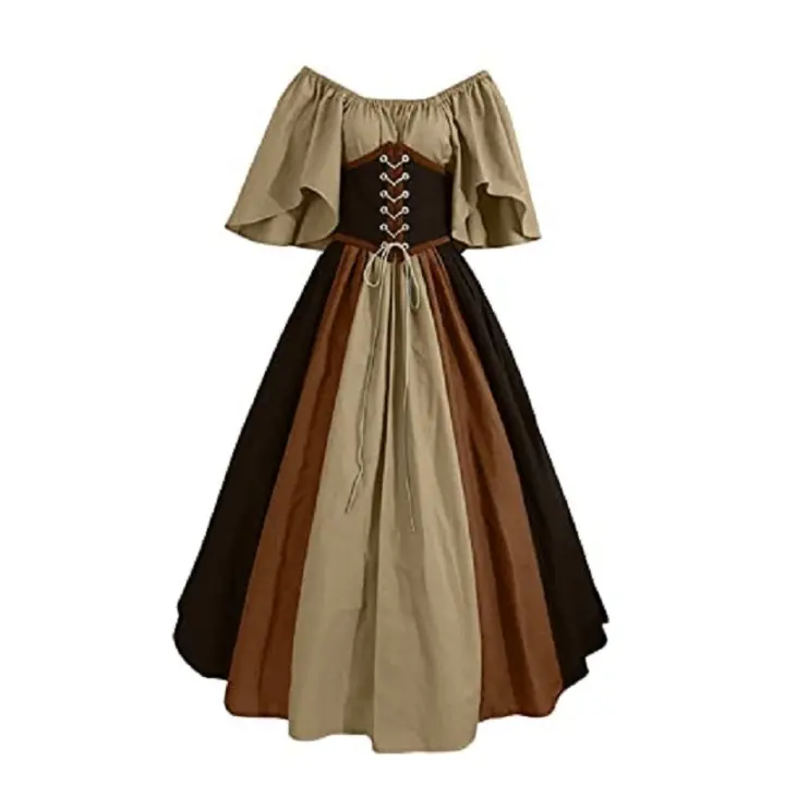 Medieval Clothing Women's Short Sleeve Gothic Dresses Retro Party Dresses Prom Dress - 1
