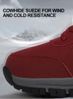 Botas Impermeables Para Hombres Y Mujeres 2023 Botines De Invierno Con Cierre De Correa Botas De Nieve De Hiking Material De Suela TPR Lining De Peluche Corto - details 5