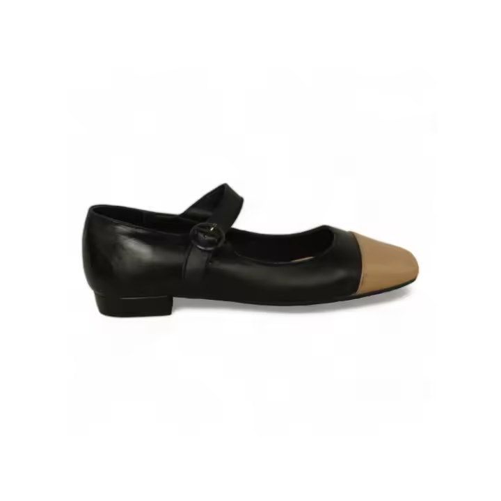 zapato combinado con punta cuadrada y hebilla tacon 2cm - 1