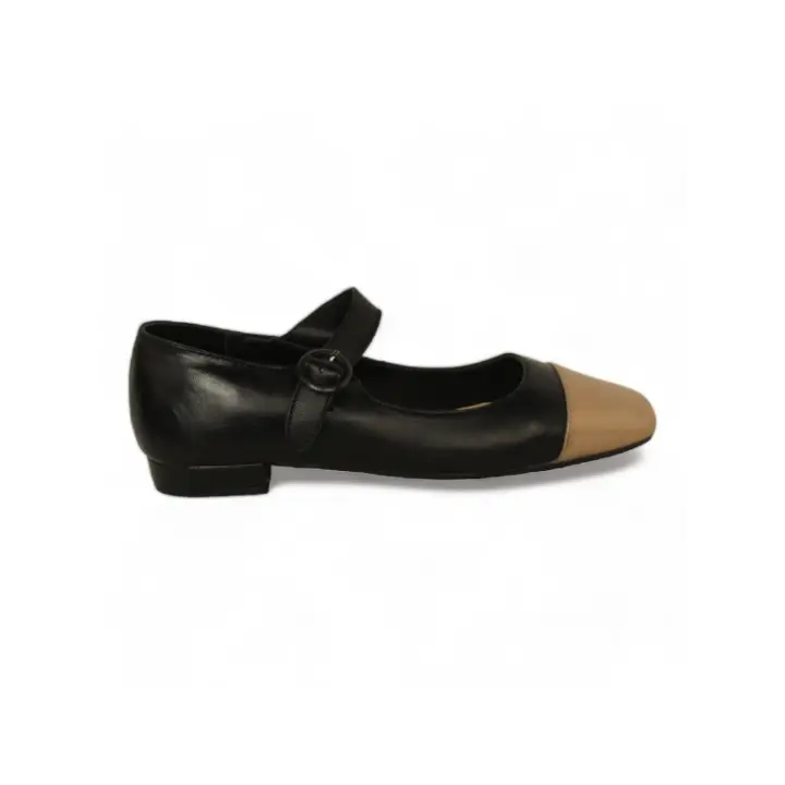 zapato combinado con punta cuadrada y hebilla tacon 2cm - 1