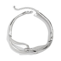Collar Gargantilla Lacteo Para Mujer Con Collarín Cruzado De Metal Color Oro Cadena Gruesa Joyería Para Fiesta Regalo Para Damas - details 8