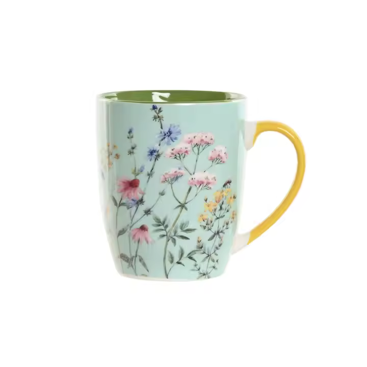 Set de Tazas New Bone con Diseño Botánico, Capacidad de 330 ml, Tamaño 10 x 8.5 x 10.2 cm, Elegante y Práctica para Café, Té o Bebidas Calientes, Ideal para Uso Diario, Decoración Natural y Regalos Especiales - 1