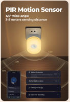 Lámpara De Pared Inteligente LED WiFi Tuya Con Sensor De Movimiento PIR Luz Nocturna Blanca Cálida Y RGB Control Remoto Por App Compatible Con Alexa Y Google Home - details 4