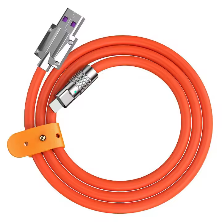 Cable De Datos Tipo C 2m Con Giratorio De 180 Grados Para Apple Android Huawei Carga Rápida Superficie De Silicona Extensión De Teléfono Móvil - 1