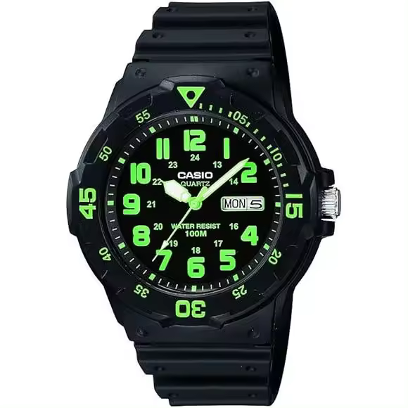 Casio MRW-200H-3B Reloj Analógico Deportivo, Resistente al Agua 100M, Diseño Militar, Correa de Resina Duradera - 1
