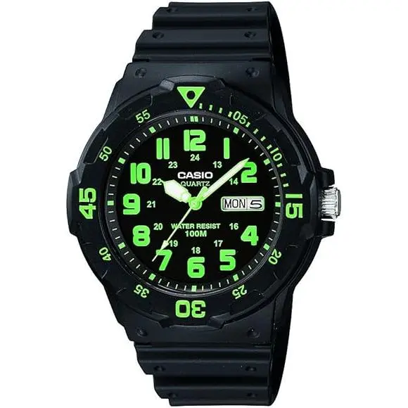 Casio MRW-200H-3B Reloj Analógico Deportivo, Resistente al Agua 100M, Diseño Militar, Correa de Resina Duradera - 1
