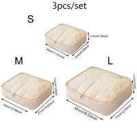 3PCS Cubos De Viaje Plegables Y Impermeables Organizador De Maleta De Nylon Con Bolso Portátil Para Almacenamiento Eco-amigable - details 5