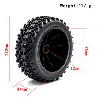 4pcs Neumáticos De Camión De Pista Corta 112mm 1/10 Con Rueda Y Hex 12mm Para Slash Arrma Senton HuanQi 727 Vkar 10sc Hpi Coche RC - details 5