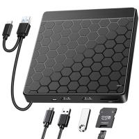 Leer Y Grabar DVD USB 3.0 Tipo C 5 En 1 Enchufe Externo Para PC Portátil Y De Escritorio Soporte De Disco 2MB Velocidad Máxima De Grabación DVD 8x - details 5