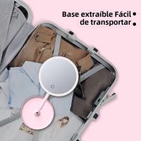 Espejo De Maquillaje Con Luz LED Blanco Iluminación Natural Espejo De Vestíbulo Base Desmontable Con Almacenamiento 3 Modos Espejo Con Luz Regalo Cable USB - details 10