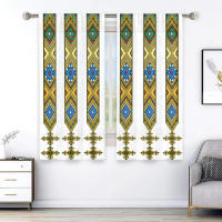 Cortinas Modernas De Lujo Eritrea/Etiopía 2024 Diseño Saba Y Telet Cortina Con Gancho Para Sala De Estar 2 Piezas Translúcida 40%-60% - details 4