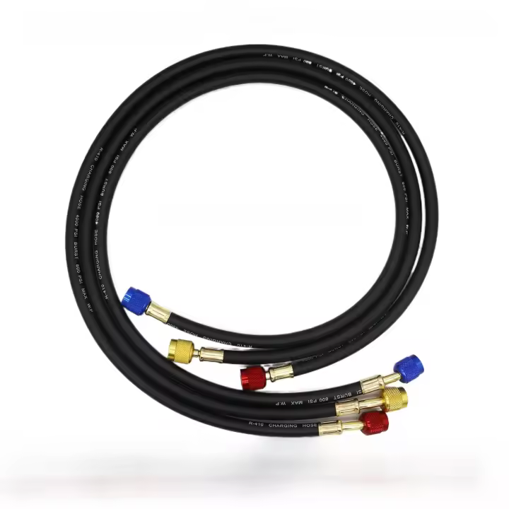 Juego De Tubos De Carga De Aire Acondicionado R410A 1/4'' SAE 800 PSI Para Refrigerantes HVAC R134A R12 R22 R502 - 1