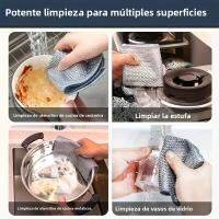 10pcs Paño De Limpieza Mágica Doble Cara Aumentada Con Alambre De Acero Para Cocina Limpieza De Ollas Y Platos Herramientas De Limpieza - details 9