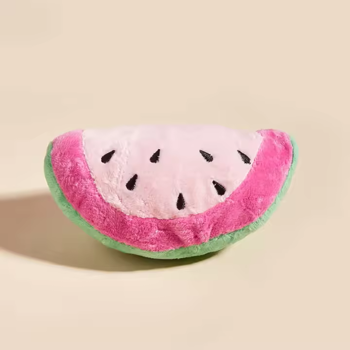 Juguete De Peluche Para Perros Y Gatos En Forma De Sandía Cortada Interactivo Para Jugar Y Divertirse - 1