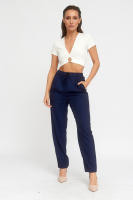 PANTALÓN DE VESTIR CON GOMA- Pantalón de Vestir Mujer con Goma Largo, Primavera Verano para Mujer - details 3