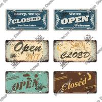 Cartel De Metal Putuo Decor Licencia ABIERTA Y CERRADA Vintage Para Decoración De Pared Sala De Estar Puerta Tienda Restaurante Estilo Americano Tamaño 5.9x11.8 Pulgadas - details 6