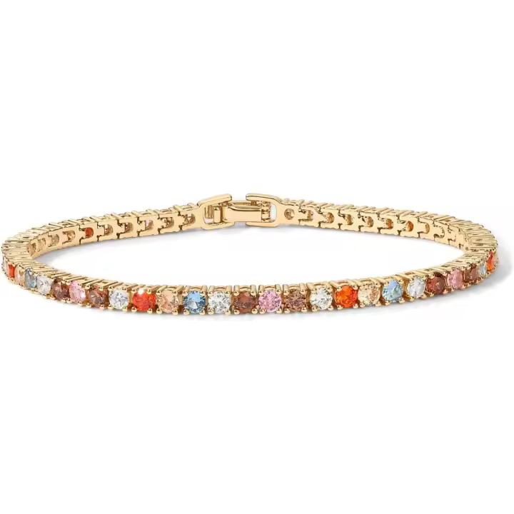 Tenis pulsera | Boho Cubic Zirconia pulsera para las mujeres | Tamaño 6,5-7,5 pulgadas Gold Amarillo 6,5 pulgadas - 1
