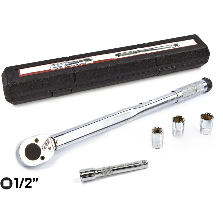 JOMAFA - LLAVE DINAMOMETRICA 1/2" 13.6-203.5 Nm con alargador y vasos 17, 19 y 21 mm. Con certificado de calibracion - 1