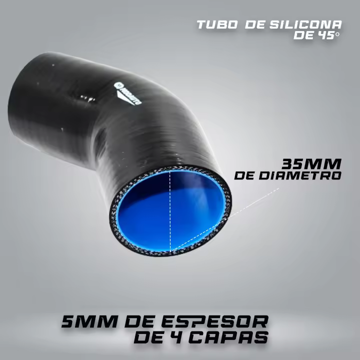 MODAUTO Manguera de Silicona Acoplador, Tubo de Silicona 45°, Universal, 3/4 Capas, Alto Rendimiento - 1