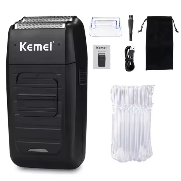 Kit De Pelacabelos Profesional Kemei KM-2296 KM-2299 KM-1102 Máquina De Afeitar Eléctrica Para Hombres Trimmer Sin Cable Con Indicación De Carga Ajuste De Longitud De Corte Material De Hoja De Aluminio - 1